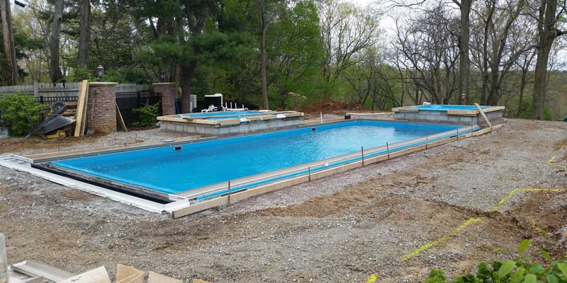 Backfill with sand and fill the pool with water