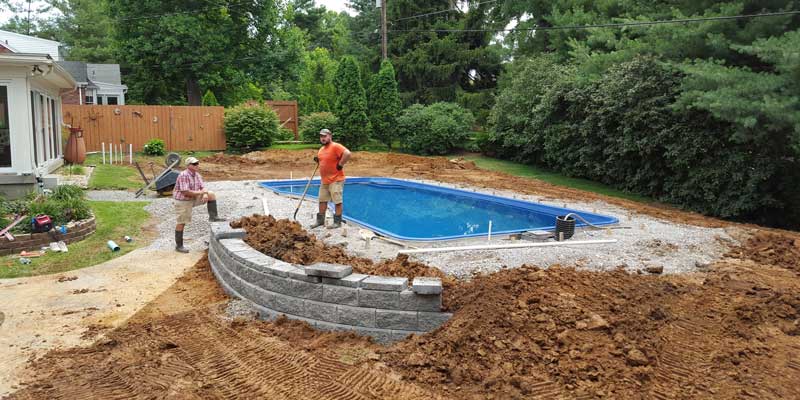Backfill with sand and fill the pool with water